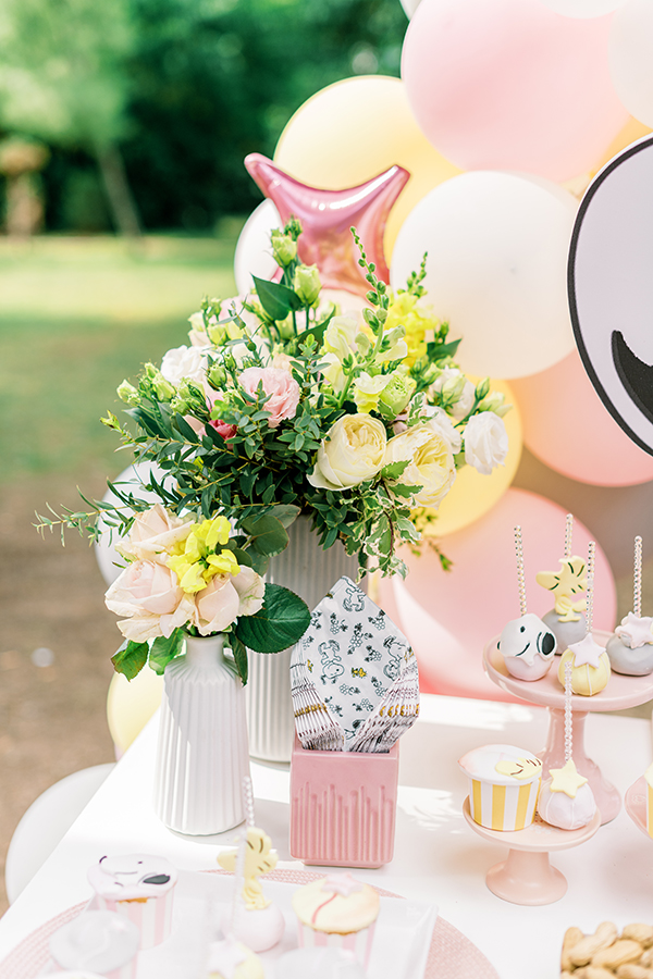 unique-girl-baptism-ideas-pink-yellow-hues-themed-snoopy_13