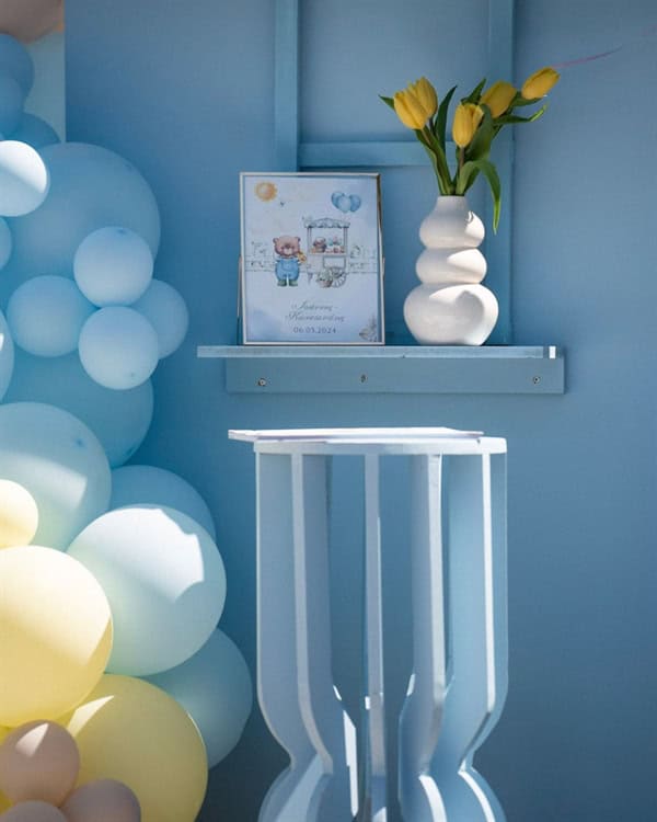 cute baptism decor ideas theme teddy bear baby blue shades_14