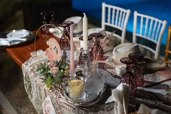 decorative ideas lovely girly baptism flamingo theme_19
